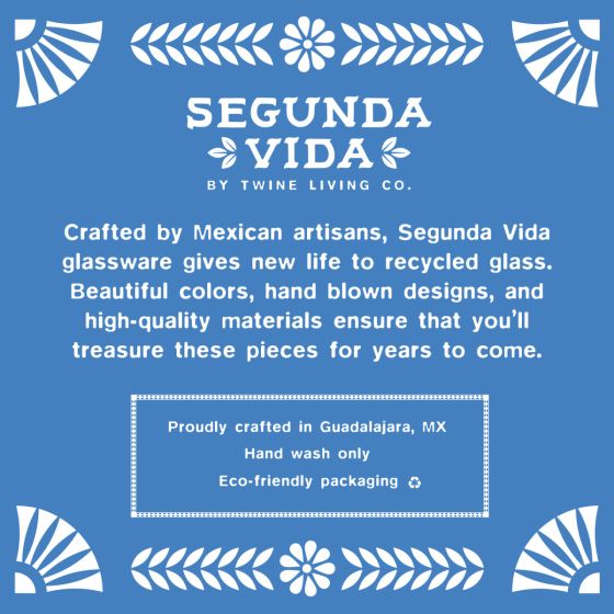 Twine Primavera Recycled Margarita Glass, Set of 2