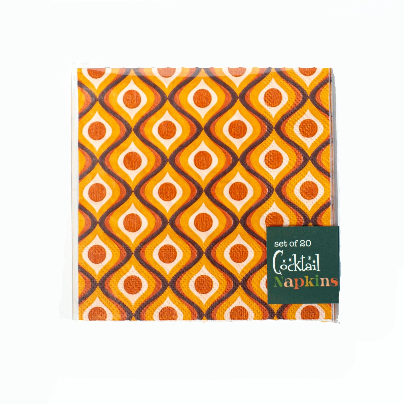 Mod Lounge Paper Co Cocktail Napkin Amber Circle in Waves