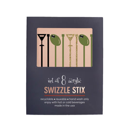 Mod Lounge Paper Co Swizzle Stix, Martini and Olive