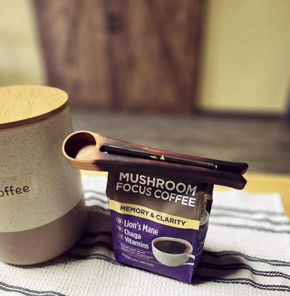 Two Ravens Handmade Wood Coffee Scoop & Bag Clip