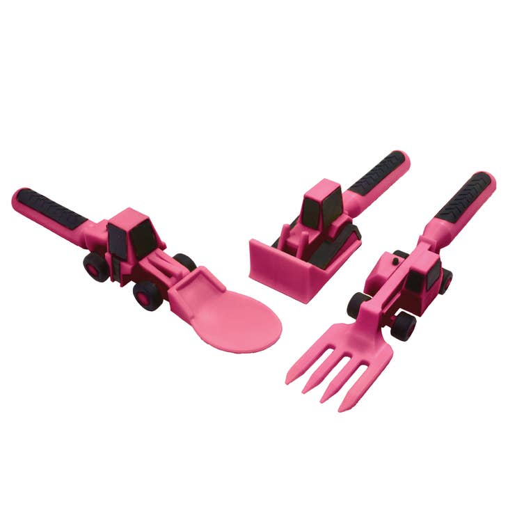 Constructive Eating Limited Edition Pink Construction Utensils, Set of 3