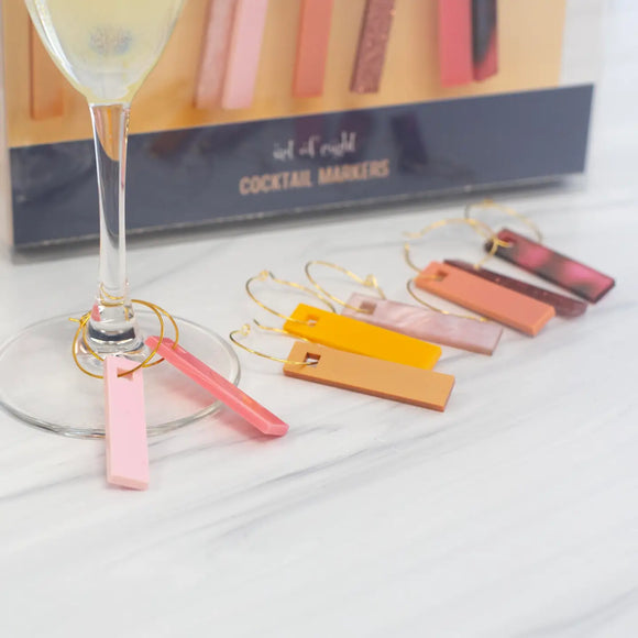 Mod Lounge Paper Co Wine Charms, Shades of Pink