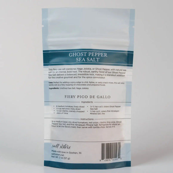 Salt Sisters All-Natural Ghost Pepper Sea Salt, 2 oz