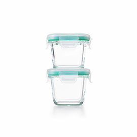 OXO 4-Piece Smart Seal Glass Mini Square Container Set