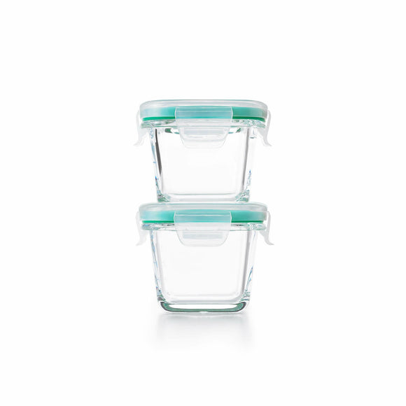 OXO 4-Piece Smart Seal Glass Mini Square Container Set