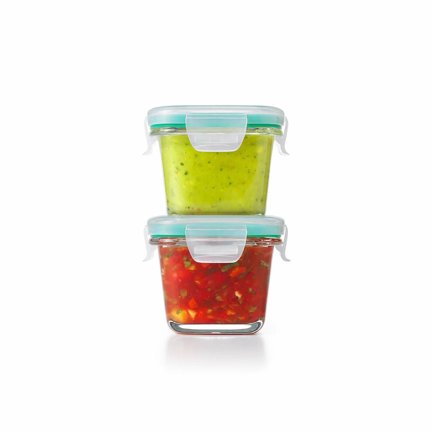 OXO 4-Piece Smart Seal Glass Mini Square Container Set