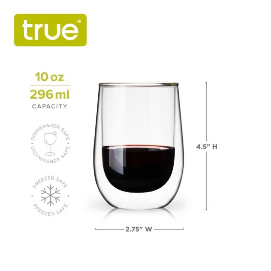 Double Walled Wine Glass by True, Set of 2