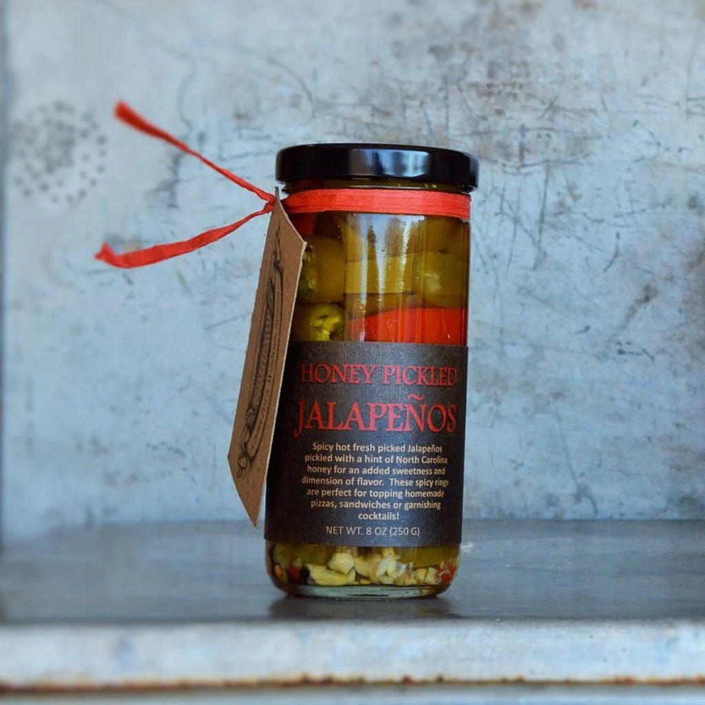 Copper Pot & Wooden Spoon Honey Pickled Jalapeños