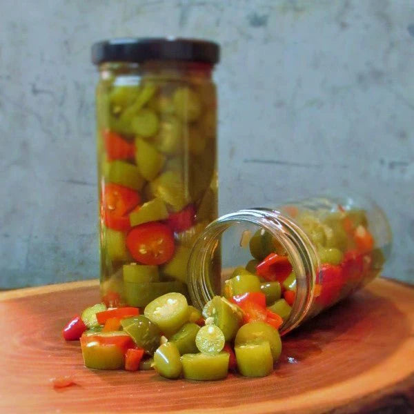 Copper Pot & Wooden Spoon Honey Pickled Jalapeños
