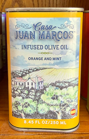 Casa Juan Marcos Orange & Mint Infused Picual Spanish Cold Pressed Extra Virgin Olive Oil, 250 ml