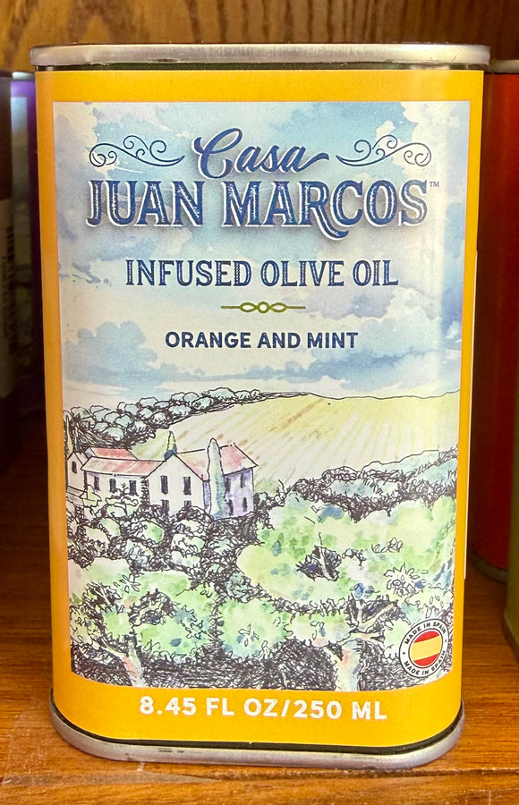 Casa Juan Marcos Orange & Mint Infused Picual Spanish Cold Pressed Extra Virgin Olive Oil, 250 ml