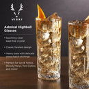 Viski Admiral Highball Glass, Set of 4-7