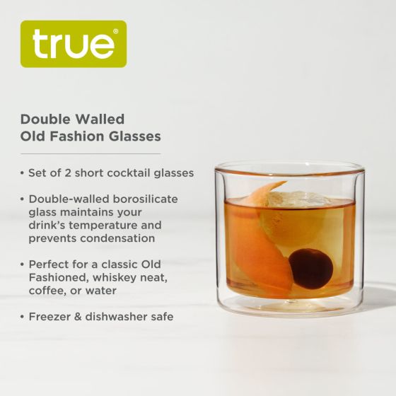 Double Walled Old Fashioned Glass by True, Set of 2