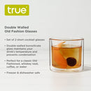 Double Walled Old Fashioned Glass by True, Set of 2-6
