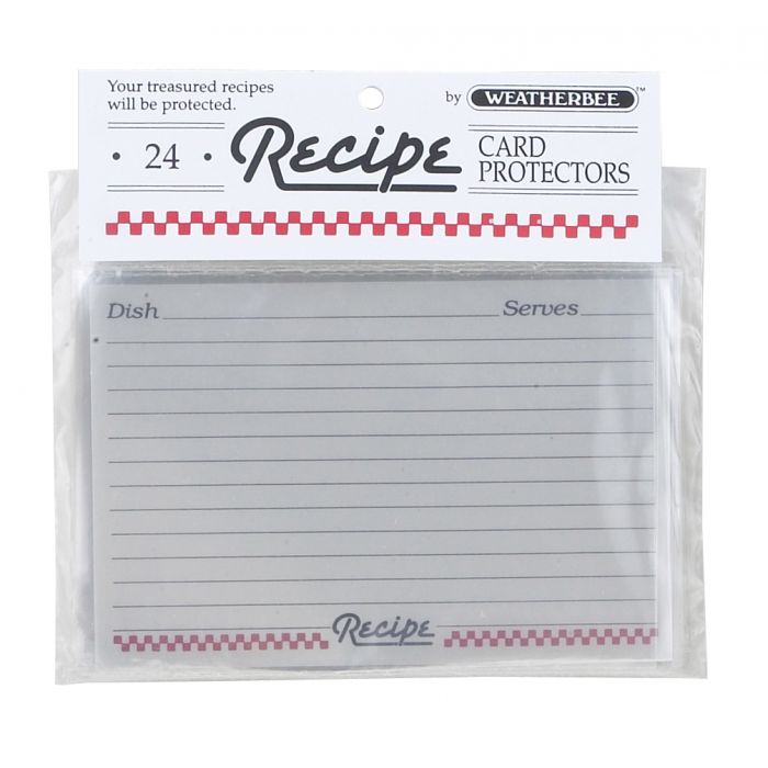 recipe card sleeves 4x6 Weatherbee Recipe Card Protectors 24-Pack, 4x6 Inch