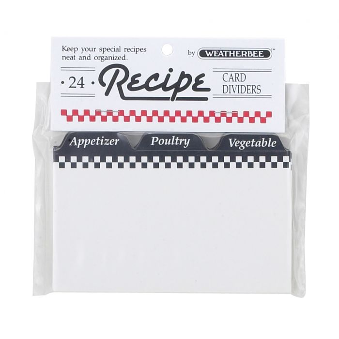 Recipe Card Dividers, 3x5, Pack of 24