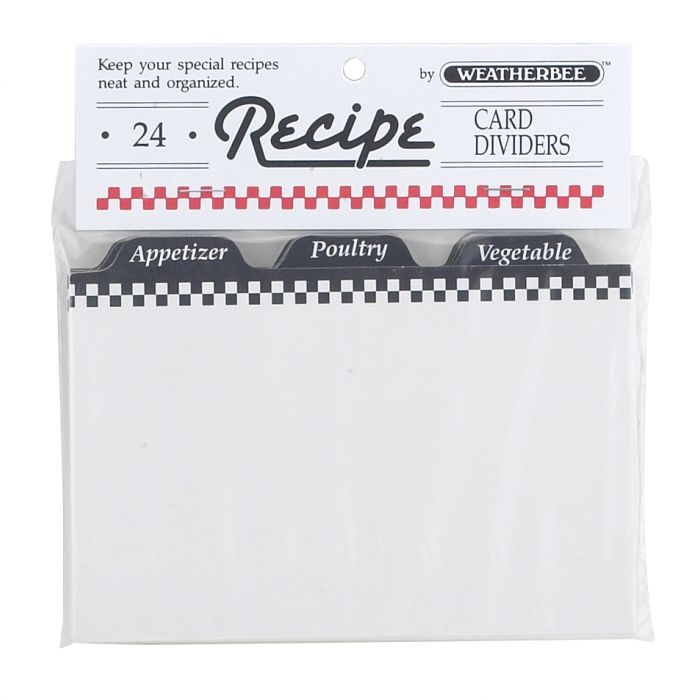 Recipe Card Dividers, 4x6, Pack of 24