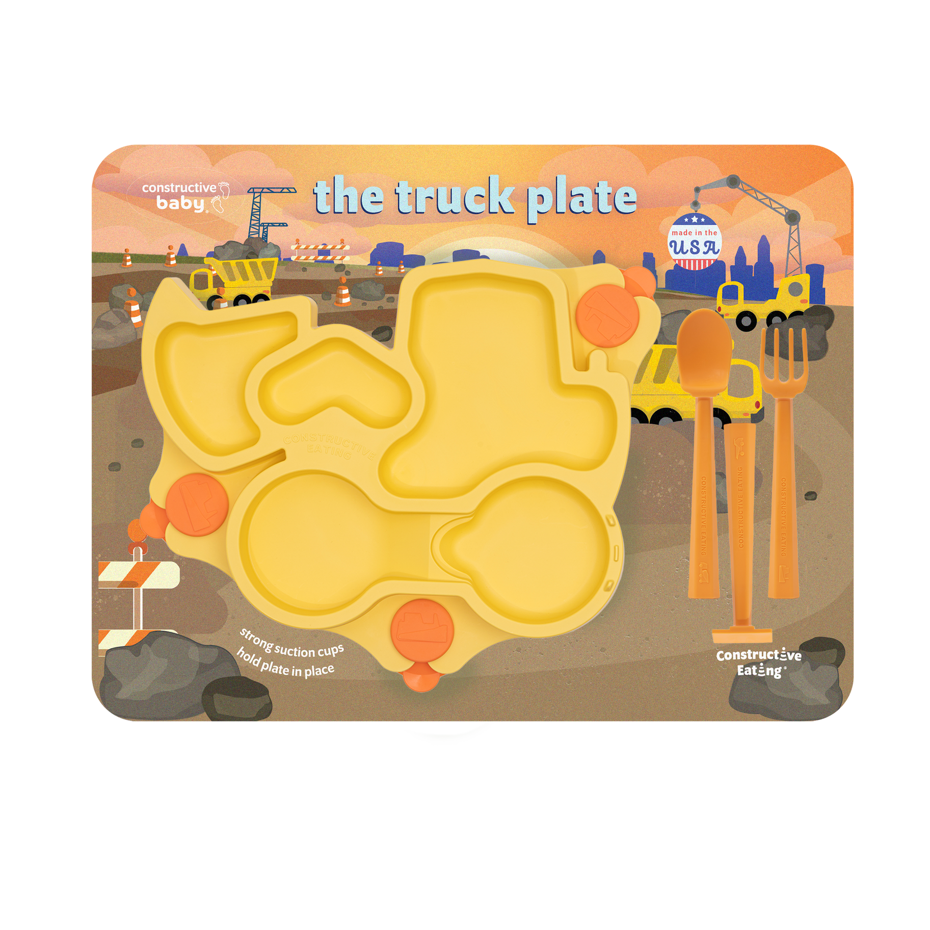 Constructive Eating Baby Truck Plate