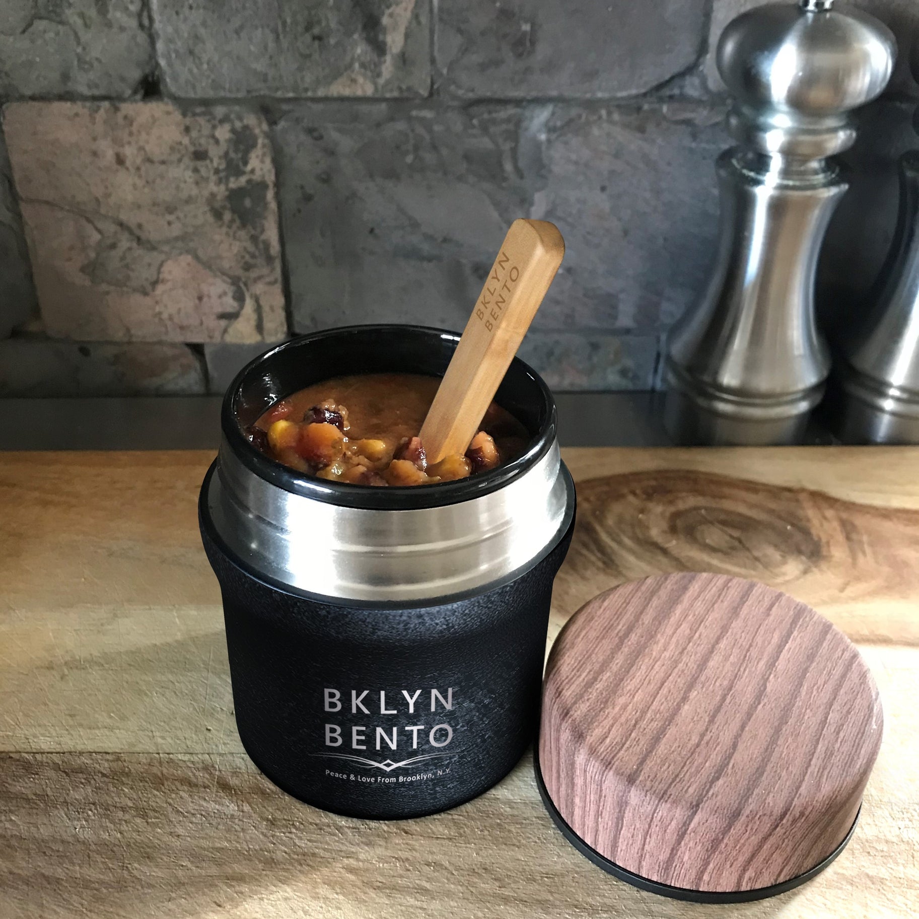 Bklyn Bento Williamsburg Food Jar Small (10oz) + Bamboo Spoon, Multiple Colors
