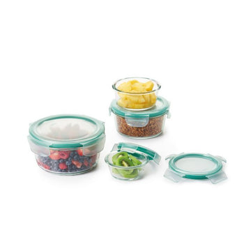 OXO 8-Piece Smart Seal Glass Round Container Set
