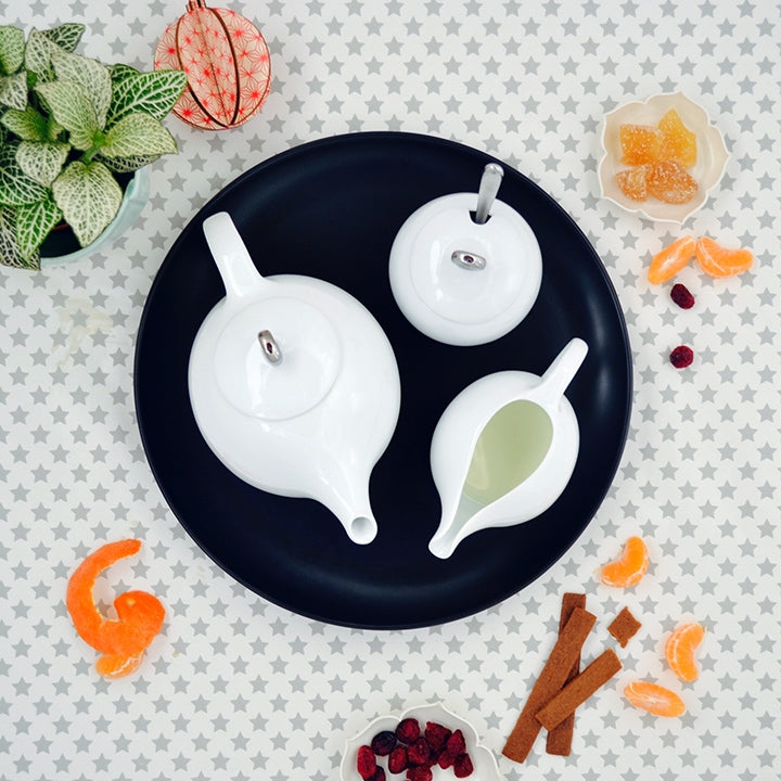 Maia Ming Eva Milk + Sugar Set - White Porcelain, Glossy