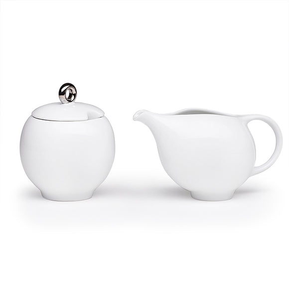 Maia Ming Eva Milk + Sugar Set - White Porcelain, Glossy