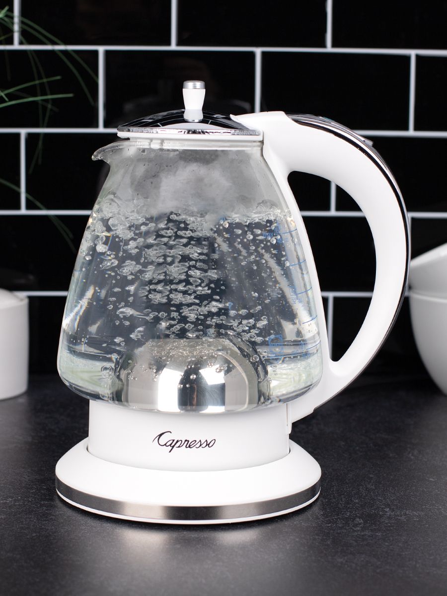 Capresso H2O Glass Water Kettle, White-7