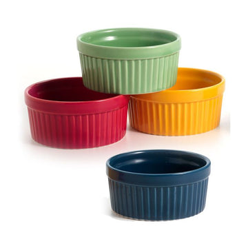 4 oz Stoneware Ramekins, Assorted Colors, Sold Individually