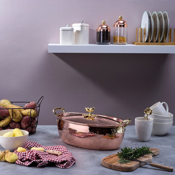 Ruffoni Historia Decor Oval Deep Covered Roaster