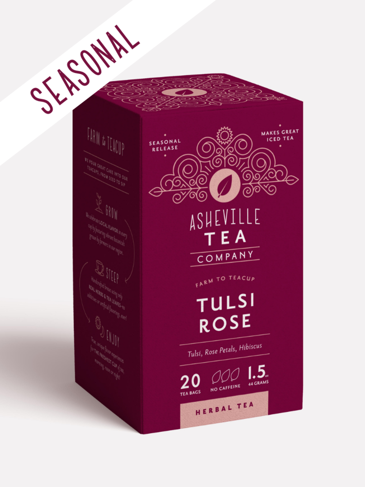 Asheville Tea Tulsi Rose Tea Box, 20 tea bags