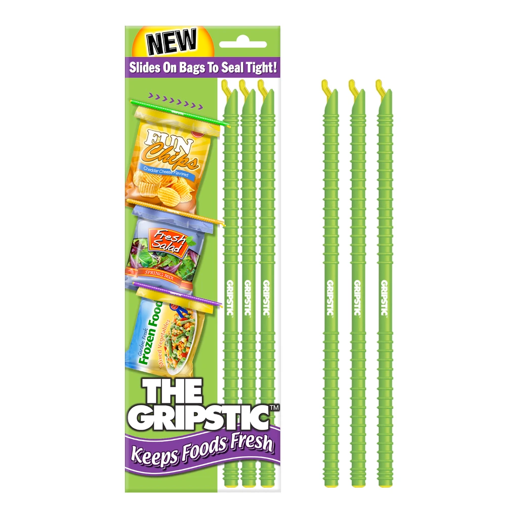 Gripstic Bag Clip, 3-pack Green