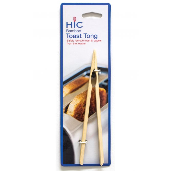 HIC Bamboo Toast Tongs, 6.5''
