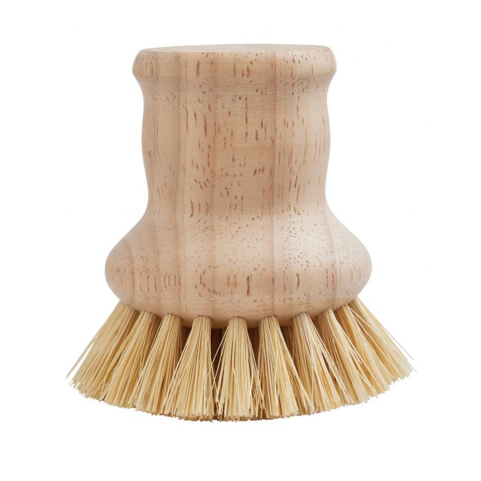 HIC Natural Bristle Vegetable and Dish Brush with Handle