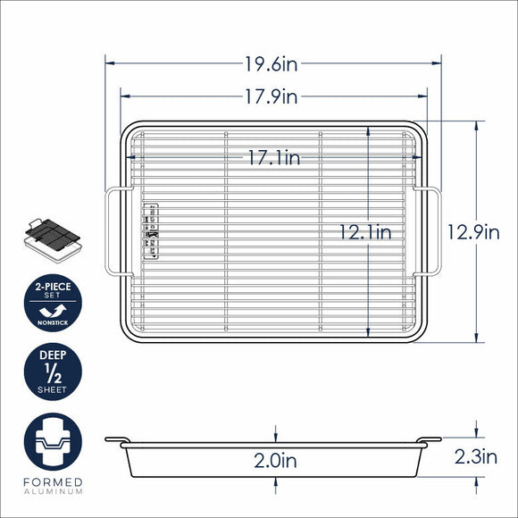 Nordicware Nonstick High-Sided Oven Crisp Baking Tray