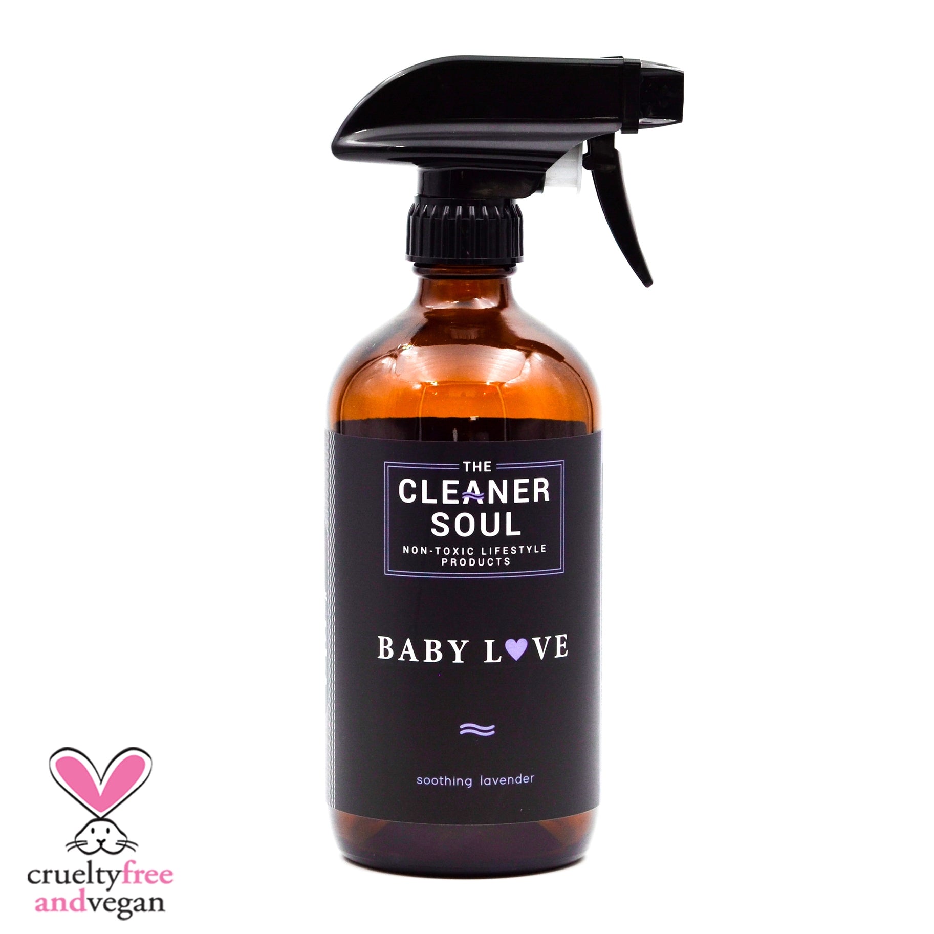 The Cleaner Soul Multi-Purpose Cleaner, Amber Glass Spray Bottle Baby Love