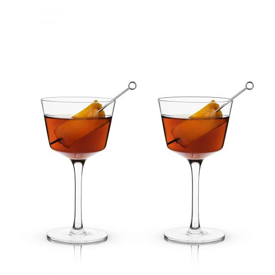 Angled Nick & Nora Glasses, Set of 2