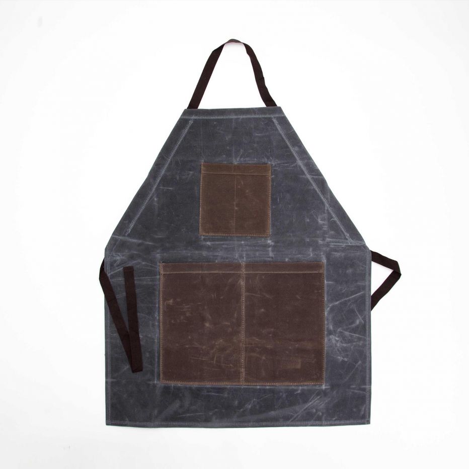CB Station Waxed Canvas Two-toned Utility Apron