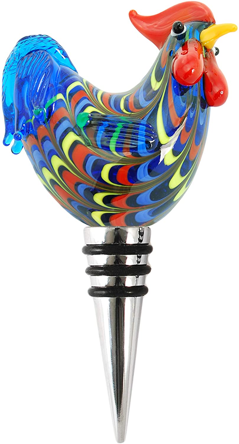 Glass Rooster Stopper