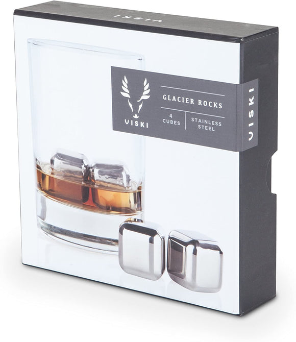 Stainless Steel Glacier Rocks, Set of 4