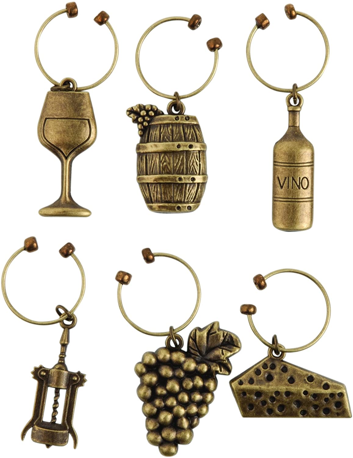 Grapevine Wine Charms, set of 6
