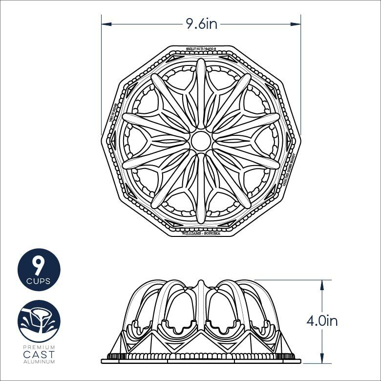 Nordicware Vaulted Cathedral Sparkling Silver Bundt® Pan