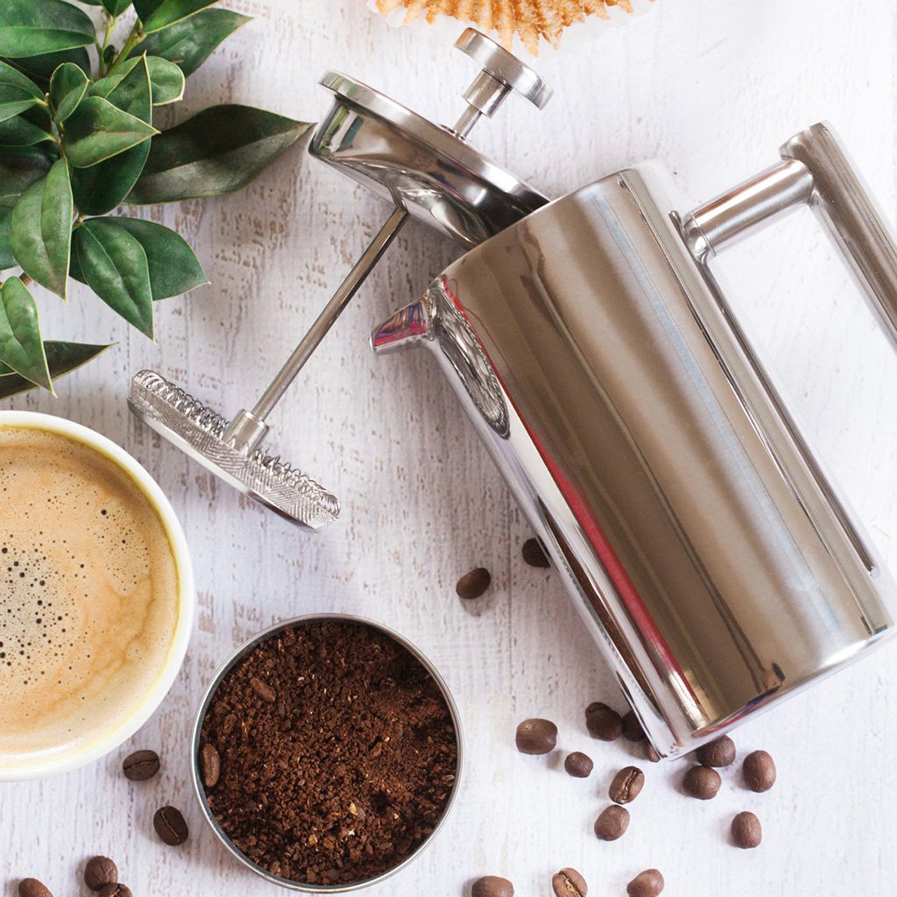 Minimal Stainless Steel Double Walled French Press, 1500ml