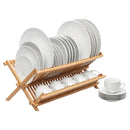HIC Kitchen Bamboo Foldable Compact Dish Drying Rack