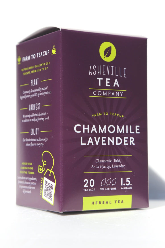 Asheville Tea Chamomile Lavender Tea Box, 20 tea bags