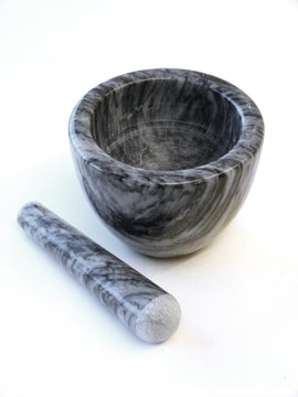 Grey Marble Mortar Pestle