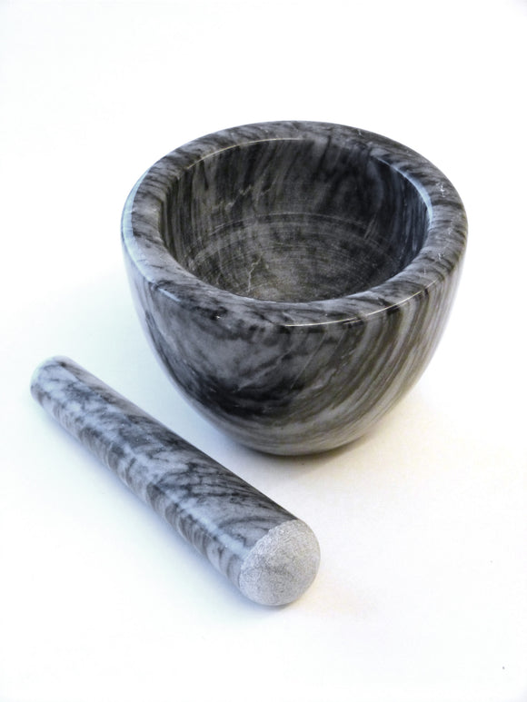 Grey Marble Mortar Pestle
