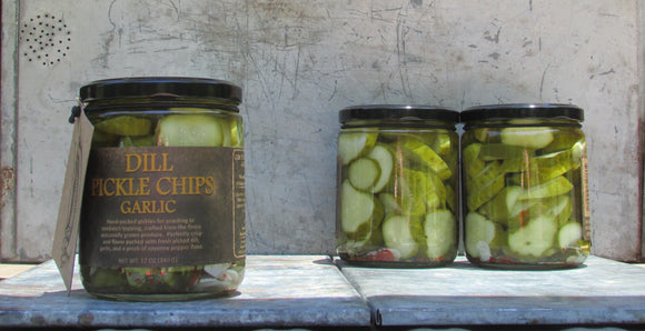 Copper Pot & Wooden Spoon Dill Pickle Chips - Garlic
