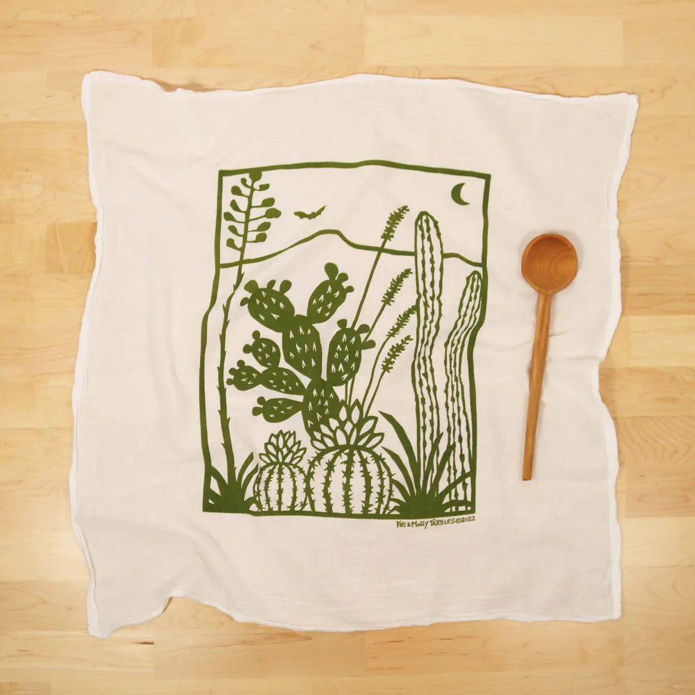 Flour Sack Dish Towel: Cacti