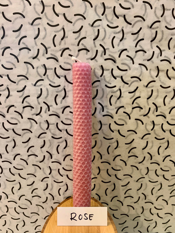 Hand Rolled Beeswax Taper Candles, Sold Individually