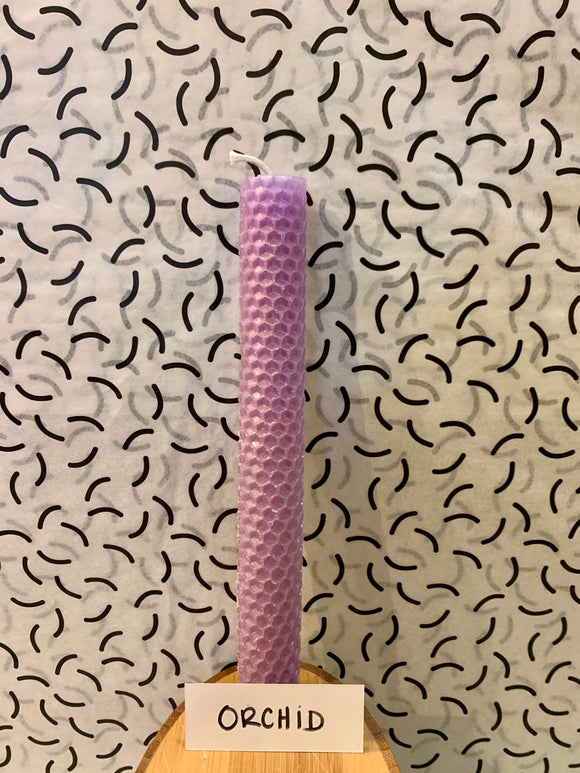 Hand Rolled Beeswax Taper Candles, Sold Individually